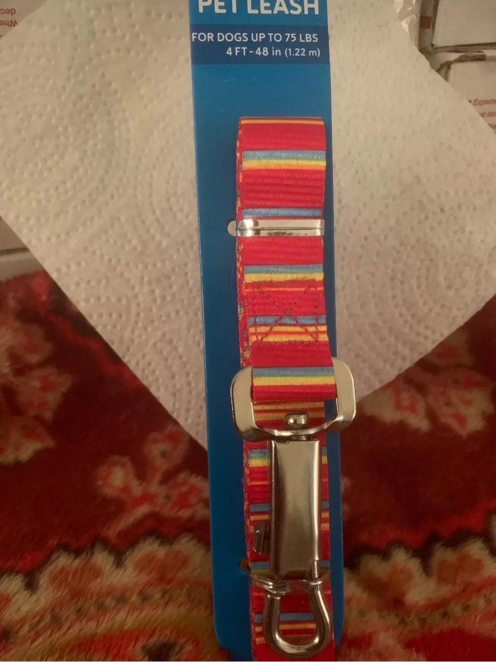 Vibrant Striped Pet Leash 4ft-48”inches for dogs up to 75lbs NEW NWT